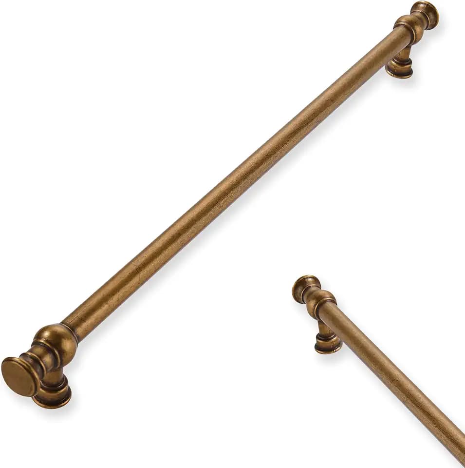 2-Pack 10inch(256mm) Hole Center Antique Brass Cabinet Pulls Solid Heavy Duty Kitchen Cabinet Hardware for Cupboard Drawer Pulls Cabinet Handle