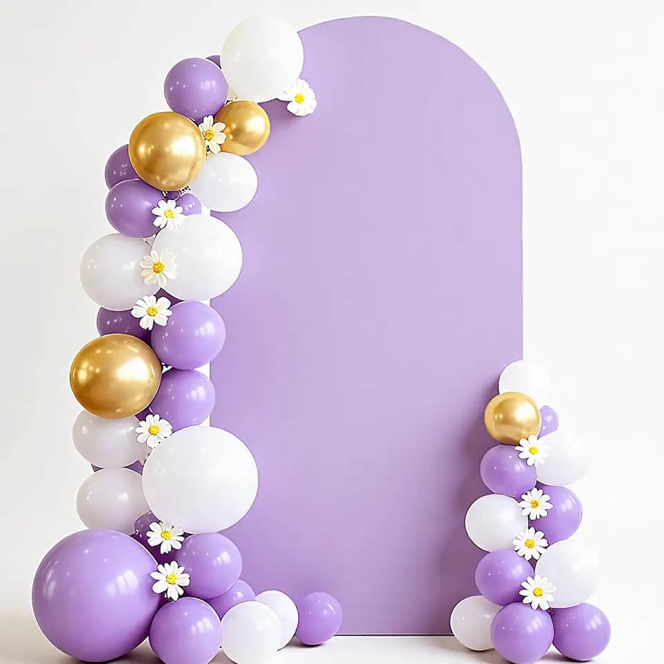 6 FT Arch Backdrop Cover, Wedding Lavender Arch Covers Stretchy Backdrop Spandex Fitted for Baby Shower Birthday Balloon Chiara Stand Decor Lavender 6FT