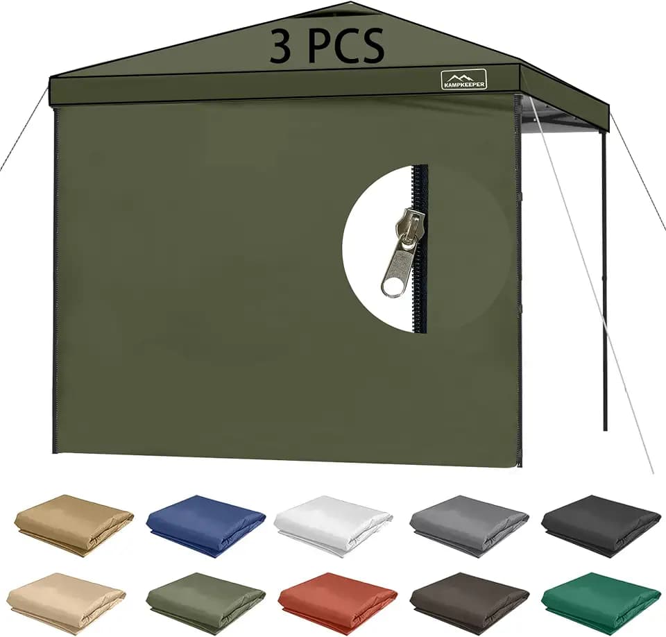 10X10 Canopy Tent Sidewalls with Zipper for Canopy Frame, 3Pcs Sunwalls