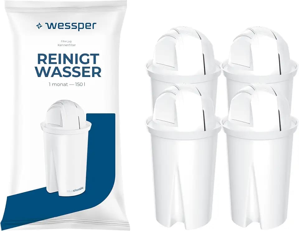 Wessper Aquaclassic wasserfilter kartuschen für wasserkanne – 4er Pack