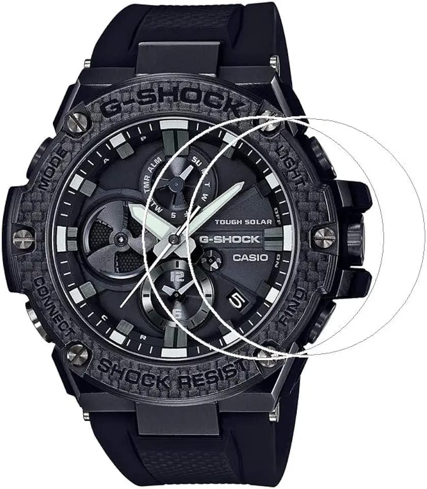 for Casio G-Shock GST-B100 Screen Protector, 9H Hardness Tempered Glass Film for Casio GST-B100 with Bubble-Free Crystal Clear (2 Pack)