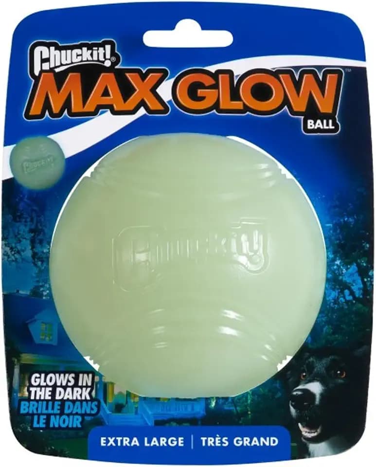 Chuckit! Max Glow Bouncy Ball, Glowin the Dark, XL 3.5in
