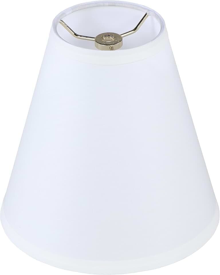 Aspen Creative 32170 Hardback Empire Transitional Spider Lamp Shade, Off White Linen Fabric, 4" Top x 8" Bottom x 8" Slant