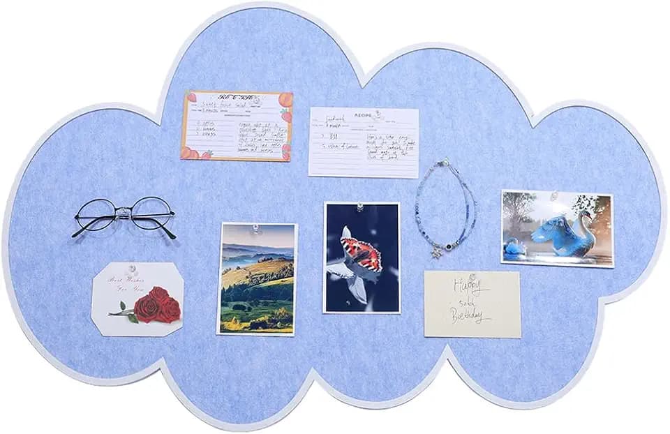 1 Stück Niedliche Pinnwand Für Die Wand 90x60cm Große Selbstklebende Pinnwände Aus Wolkenfilz Dekorative Pinnwände Für Wand Büro Zuhause Fotos Notizen Nachrichten (Blau)