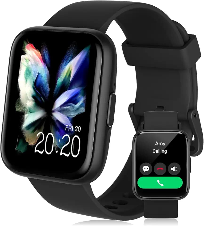 Smart Watch for Men Women,1.85" HD Dynamic Screen Bluetooth Notifications/Calls Fitness Watch,110+ Sport Modes IP68 Waterproof Fitness Tracker with 24/7 Heart Rate/Sleep Monitor for iPhone/Android