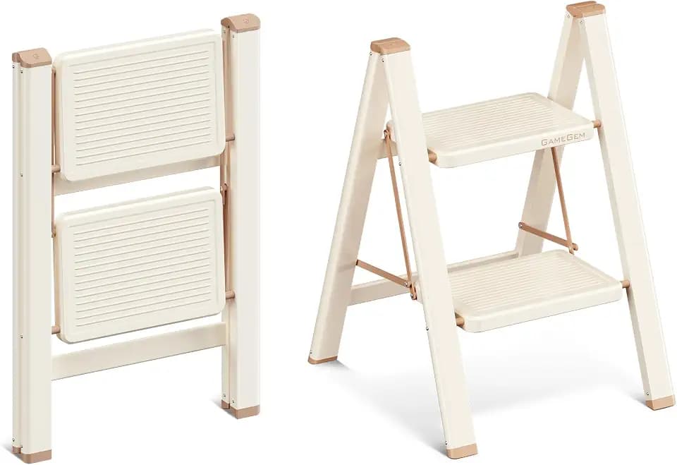 Trittleiter 2 Stufen Klappbar Tritthocker mit Breitem Pedal
