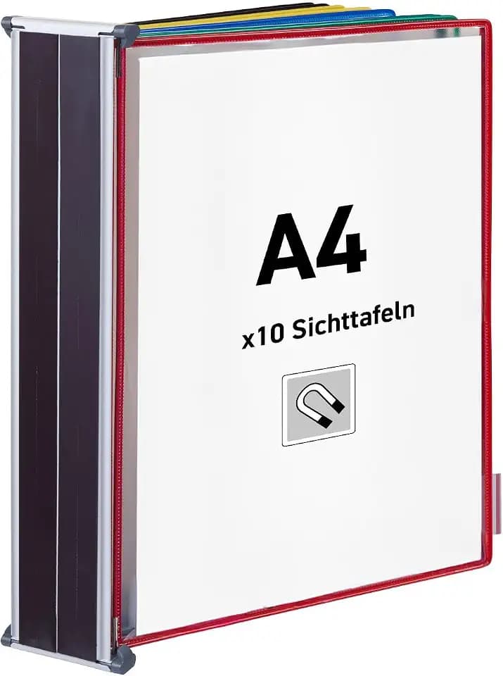 Djois, 414609 – Magnetisches Wandsystem A4, 10 Sichttafeln, Sortiert