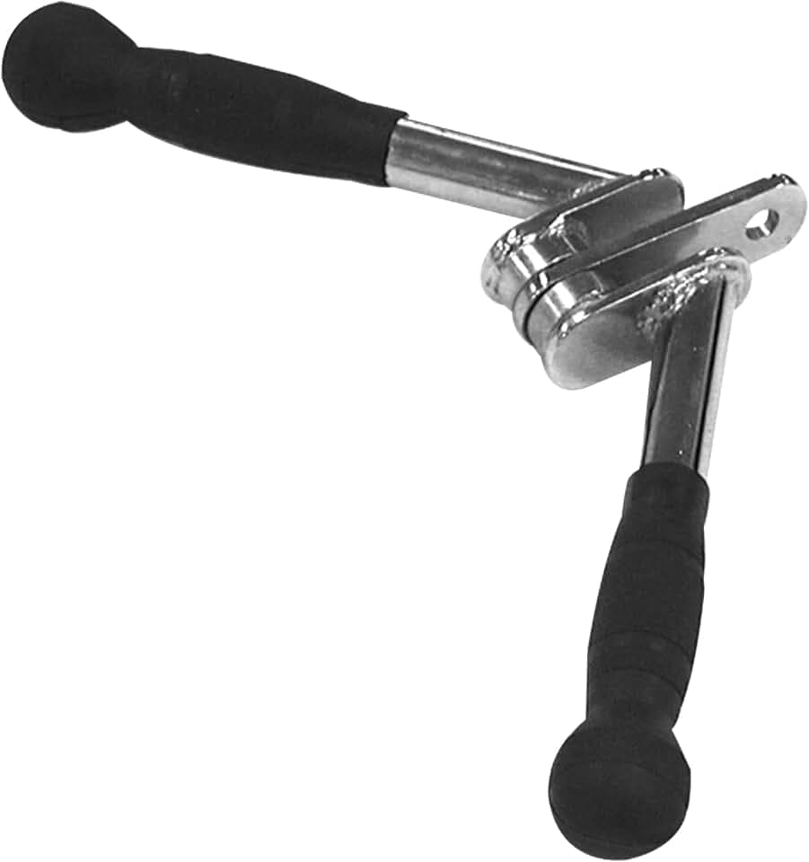 Body-Solid Tools Pro-Grip V-Bar for Home Gym, Ideal for Biceps and Triceps Exercises, Cable Machine Attachment with Rubber Handle Grips, Gym for Strength Training, Silver/Black (Black)