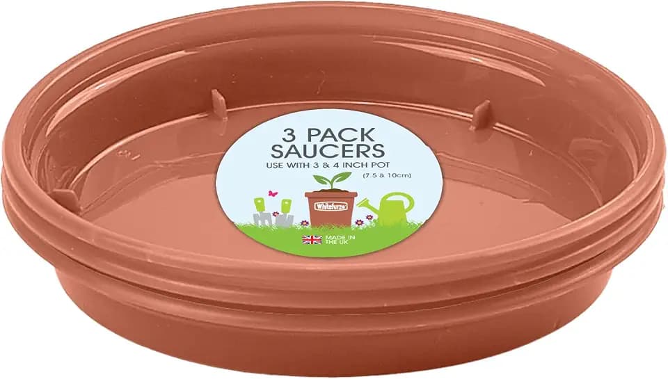 Whitefurze Garten-Blumentopf, plastik, terracotta, Garden Pot Saucer for 7.5/10cm Pot (Set of 5)