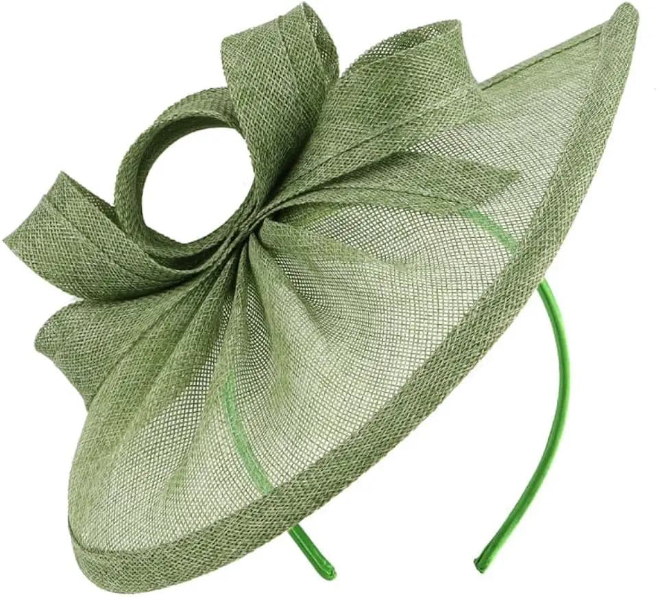 Wambere Damen Fascinator Hüte Frauen Vintage Schleier Stirnband Blume Mesh Kopfschmuck Braut Haarschmuck Fascinators Hut Haarband Kopfbedeckung für Hochzeit Teeparty Cocktail Jockey Club,Hellgrün