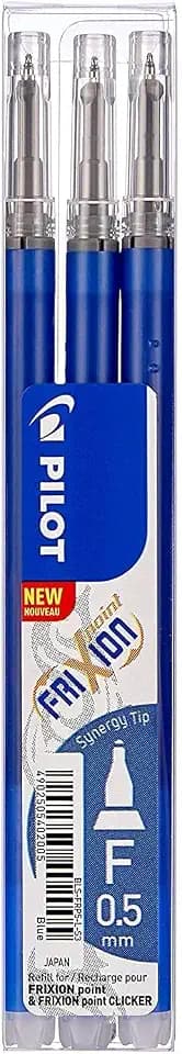 Pilot Pen 2265003F - Ersatzminen Frixion Point, Stärke 0,5 mm, blau, radierbar, 3 Stück