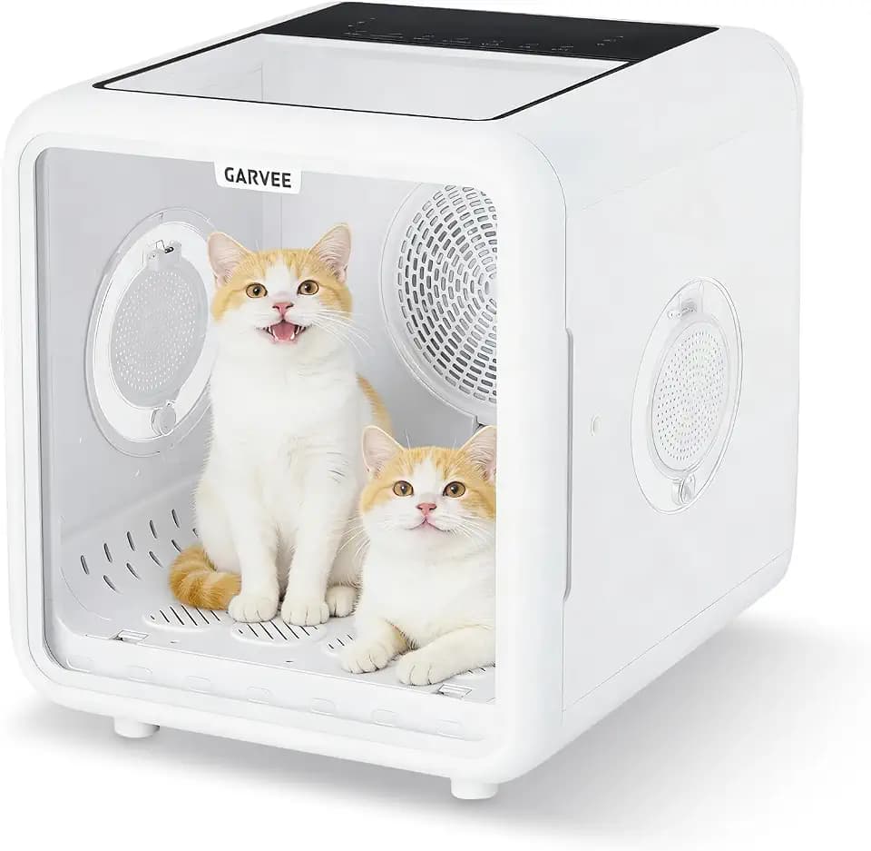 GarveeLife 72L Pet Dryer Box 360° High-Efficiency Pet Dryer, Cat Drying Box with 5 Air Outlets, NTC Smart Temperature Control | Quiet Pet Grooming Blower for Cats & Dogs up to 45 lbs