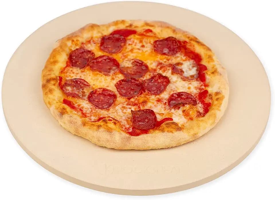 K ROCKSHEAT 15 Inch Round Pizza Stone for Oven Grill BBQ, Cordierite Large Pizza Grilling Stone, Durable Bread Baking Stone 15"