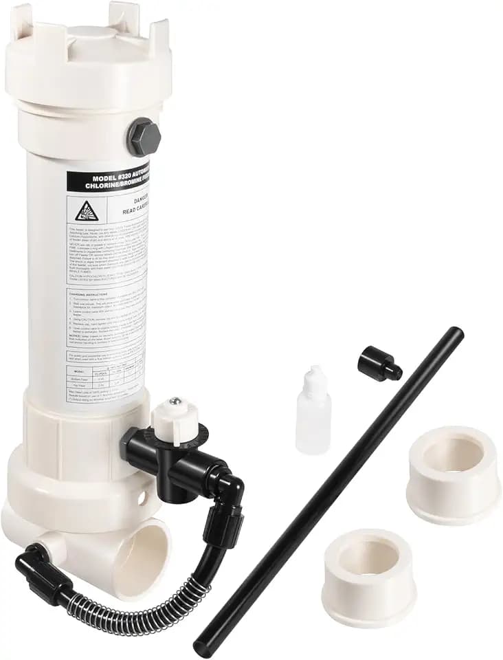 R171096 Pool Chlorinator, 320 Automatic in-Line Chlorine/Bromine Feeder Compatible with Rainbow 320, Upgraded Replacement for R171096 Chlorinator for Pools and Spas, for 6,500–70,000 Gallons