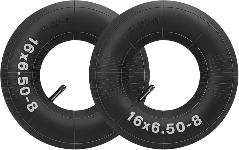2 Stück 16x6.50-8,16x7.50-8 Schlauch mit geradem Ventil TR13 Ventilschaft Ersatz für Rasenmäher,Sackkarren, Schubkarren,Handwagen,Golfwagen,Gartenanhänger und ATV