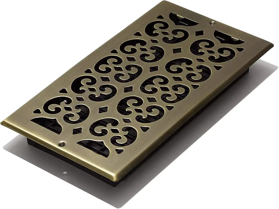Decor Grates SP612W-A Scroll Design Wall/Ceiling Register, 6x12, Antique Brass Finish