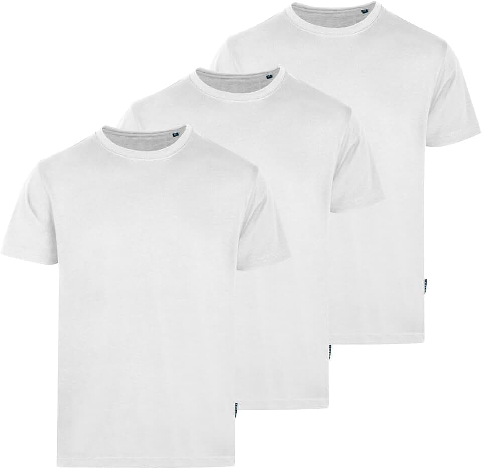 HRM Herren Luxury Roundneck Tee 3er Set I Premium T-Shirt Herren Rundhalsausschnitt aus 100% Bio-Baumwolle I Basic T-Shirt bis 60°C waschbar I Hochwertige & nachhaltige Herren-Bekleidung