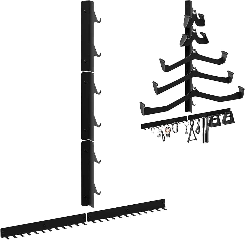 LAT Pull Down Bar Storage Rack Wall Mount, Home Gym Organization