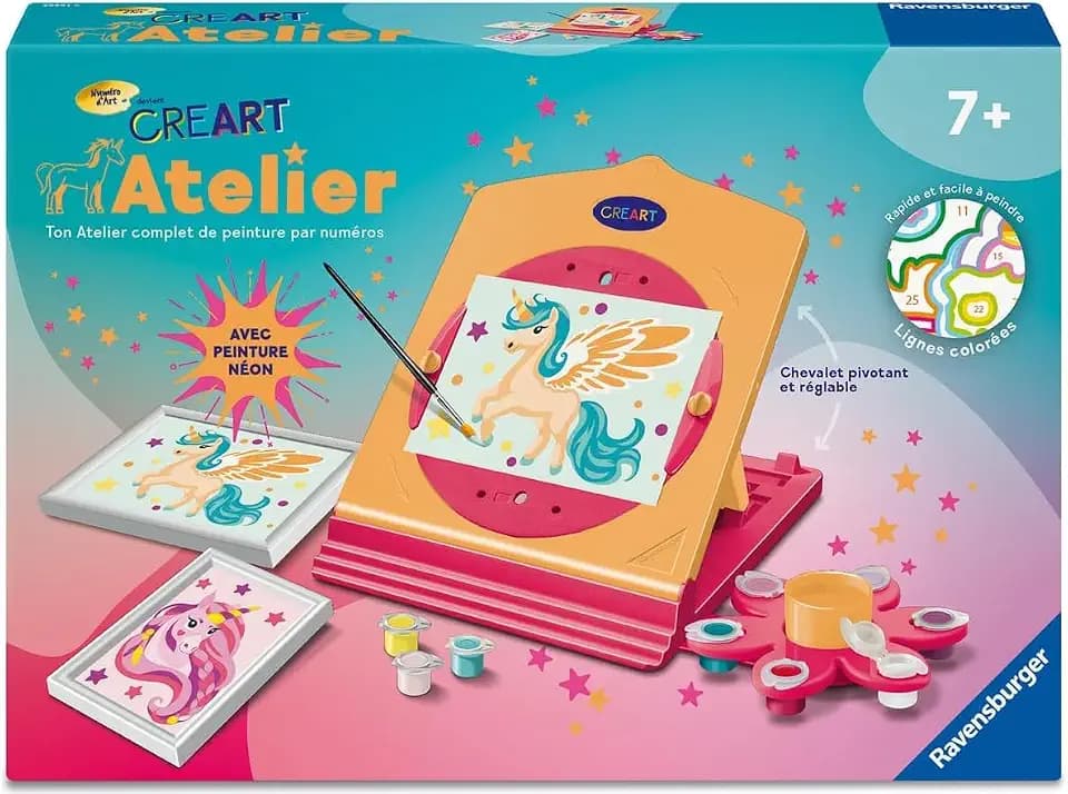 Ravensburger - CreArt Atelier Neon - Kunstnummer - Kreativset Malen nach Zahlen - ab 7 Jahren - 25991