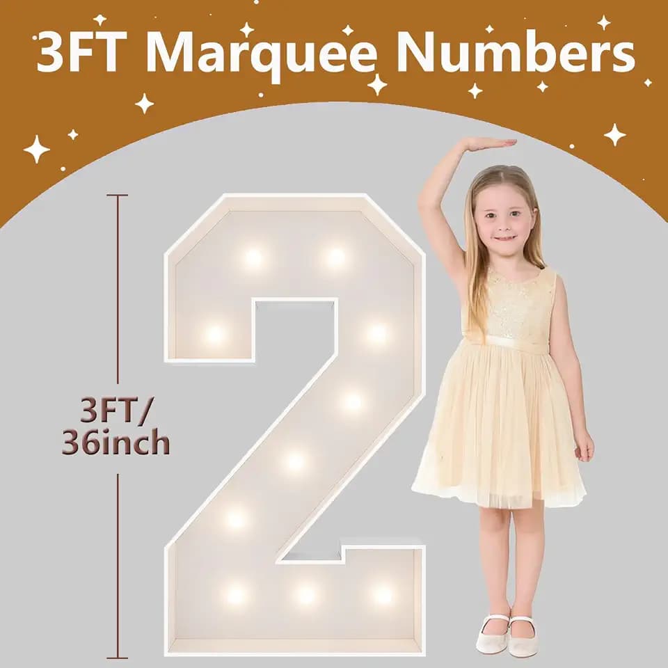3FT Marquee Light Up Numbers72