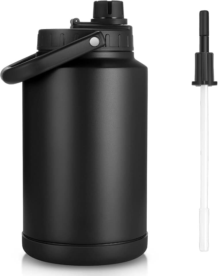 Sursip 1 Gallon Insulated Water Jug, Large Stainless Steel Water Bottle