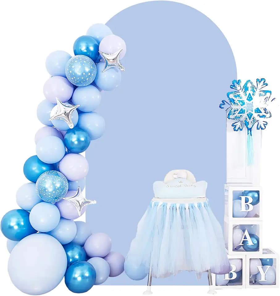 Light Blue Cloth Cover for 6.6ft Arch Backdrop Dusty Blue Stretchy Spandex Fabric Arch Cover Baby Shower Parties Wedding Ceremony Decoration Outdoor Event