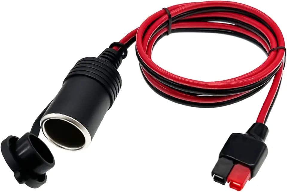 12AWG Anderson to Cigarette Lighter Socket，45A Solar Connector to12V Female Cigarette Lighter for Portable Solar Panel Tire Inflator（1M/3.28FT