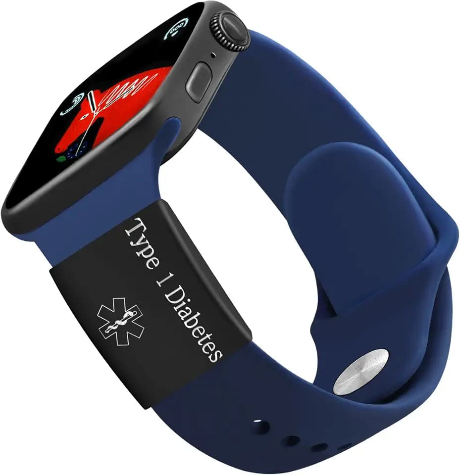 Medizinisches ID-Armband aus Edelstahl, personalisierbar, Gesundheitswarnung, Notfallarmband für Senioren, graviertes Typ-1-Diabetes-Uhrenarmband, Etikett YA4313, Schwarz, Typ 1