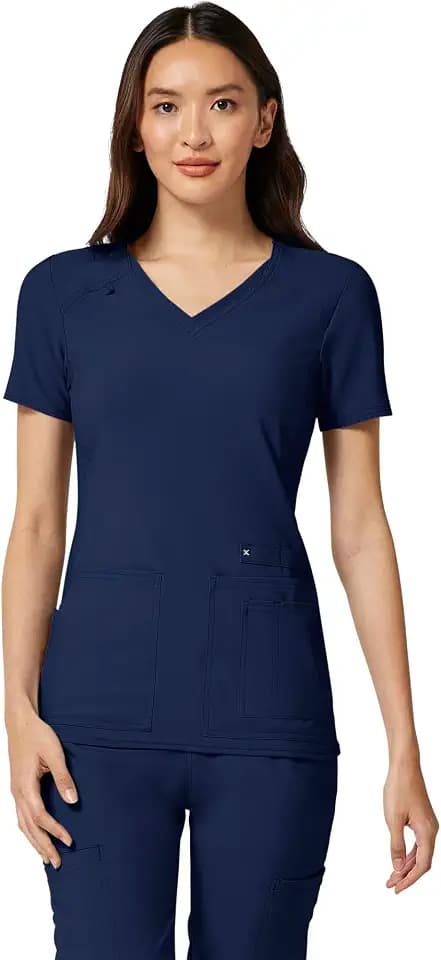Cherokee Women's Medical Scrub Top Iflex V-Neck Knit Panel Top CK605