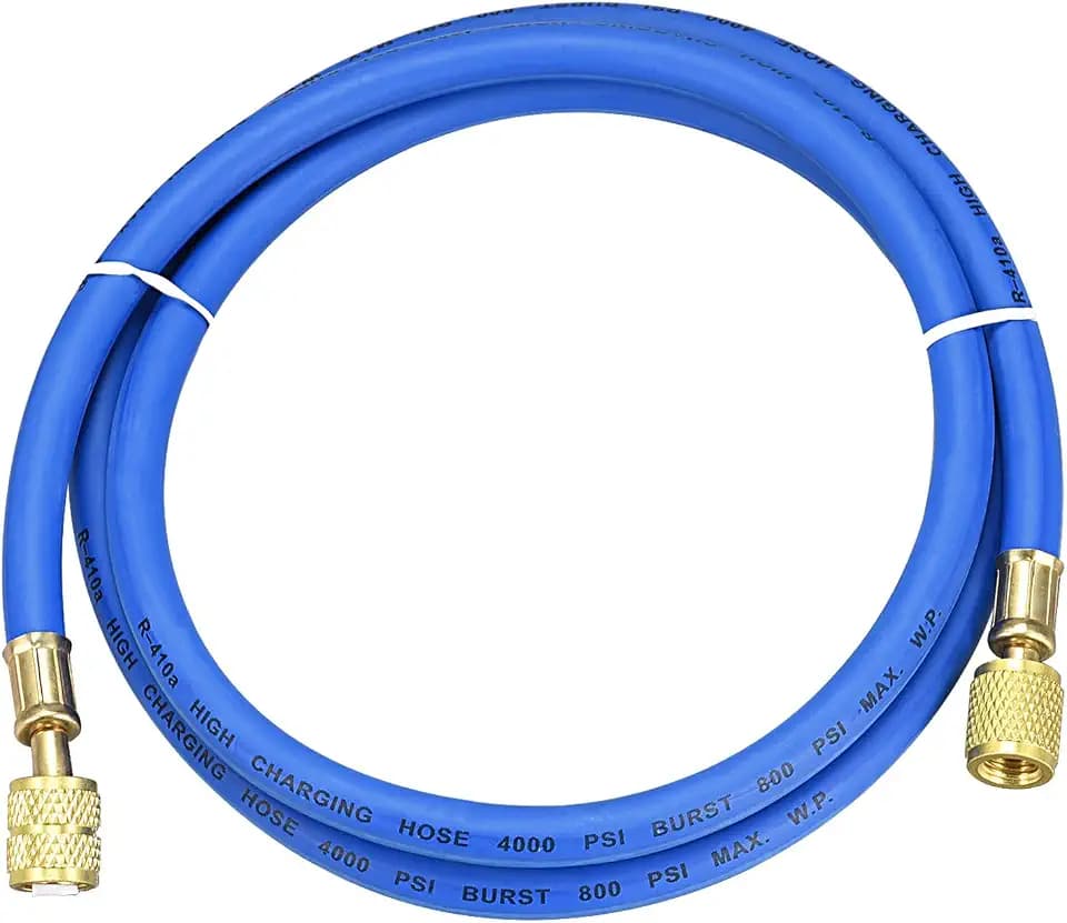 uxcell Refrigerant Charging Hose, 1/4 SAE to 5/16 SAE Thread 4.92Ft Length 800PSI Tube HVAC Hoses, for Home Air Conditioner Refrigeration Maintenance, Blue
