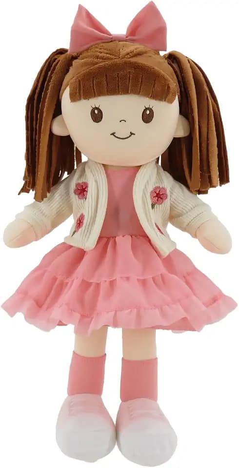 Linzy 15" Little Sweet Hearts Lily Doll, My First Plush Rag Doll for Girls