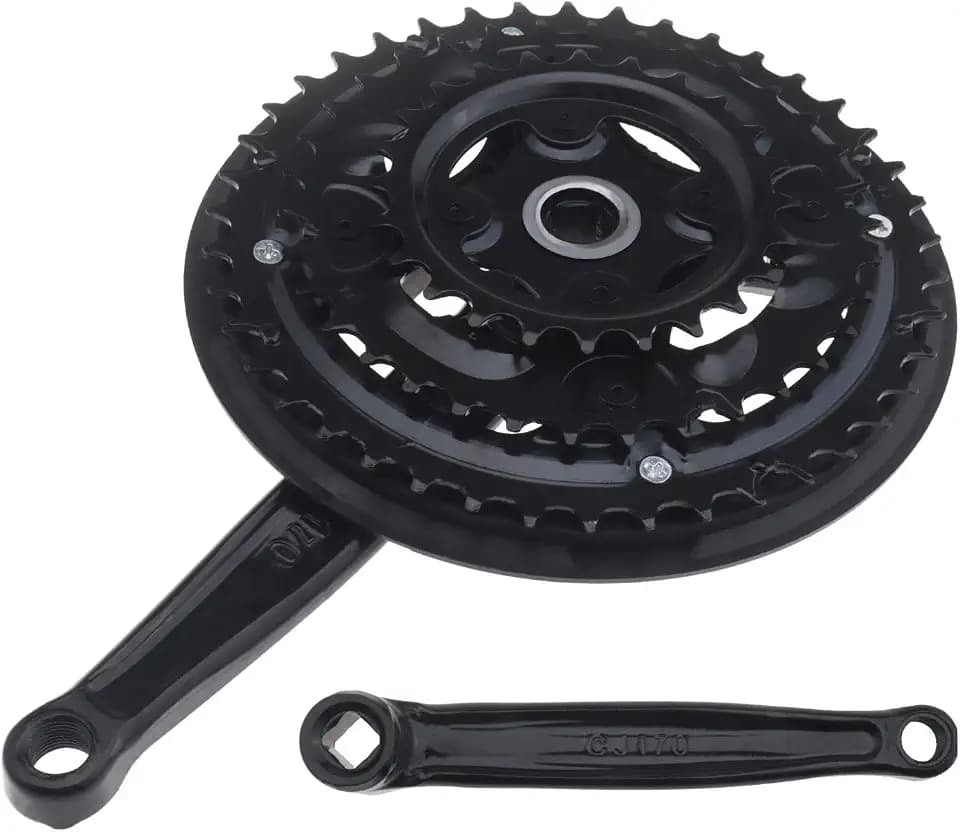 The Lord of the Tools Mountainbike-Kurbelgarnitur, Dreifach-Kurbelgarnitur, 170 mm, schwarz, 42/34/24T Kettenblätter mit Tretlager, passend für 5/6/7/8 Gänge, Ersatzzubehör