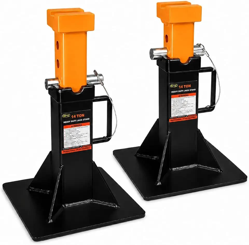 14 Ton Heavy Duty Jack Stands for Trucks and Heavy Vehicles, 2 Pack