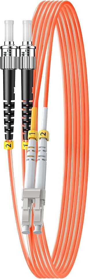 OM1 LC to ST Multimode Fiber Patch Cable, 10FT/3m, 1Pack