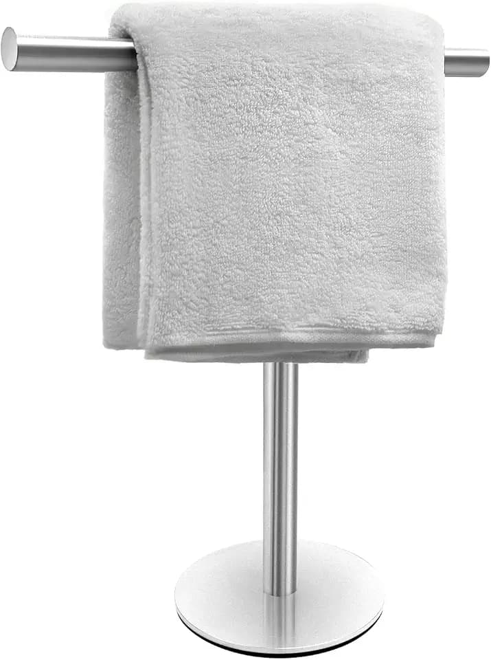Badetuchhalter für Badezimmer, Waschtisch, Arbeitsplatte, gebürstete Oberfläche, T-Form, Handtuchstange, Handtuchstange für Badezimmer, Küche