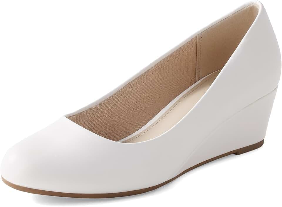 Ankis Women's Wedge Heels 2 Inch Closed Toe Dress Pumps