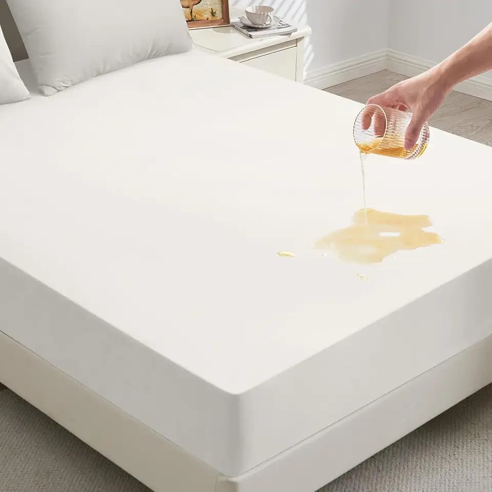 Matratzenschoner 160x200cm Wasserdicht, Spannbettlaken, Matratzenschutz Atmungsaktive, Matratzenauflage für Matratzen bis 30cm, Inkontinenzunterlage waschbar, Nässeschutz Bettlaken-Weiß
