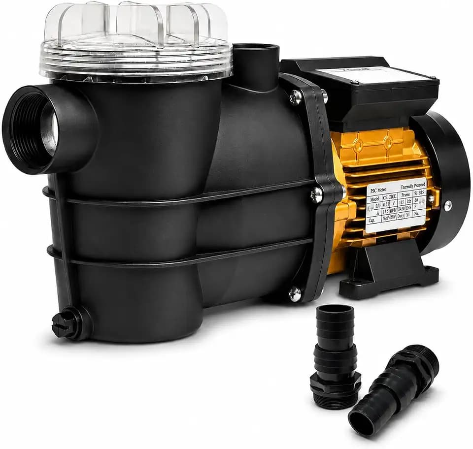 XtremepowerUS 3/4HP 2,400GPH High Flow Pond DIY Self Priming for Above Ground Swimming Pool Pump Strainer Basket 1.5" NPT Inlet/Outlet With Adapter Set