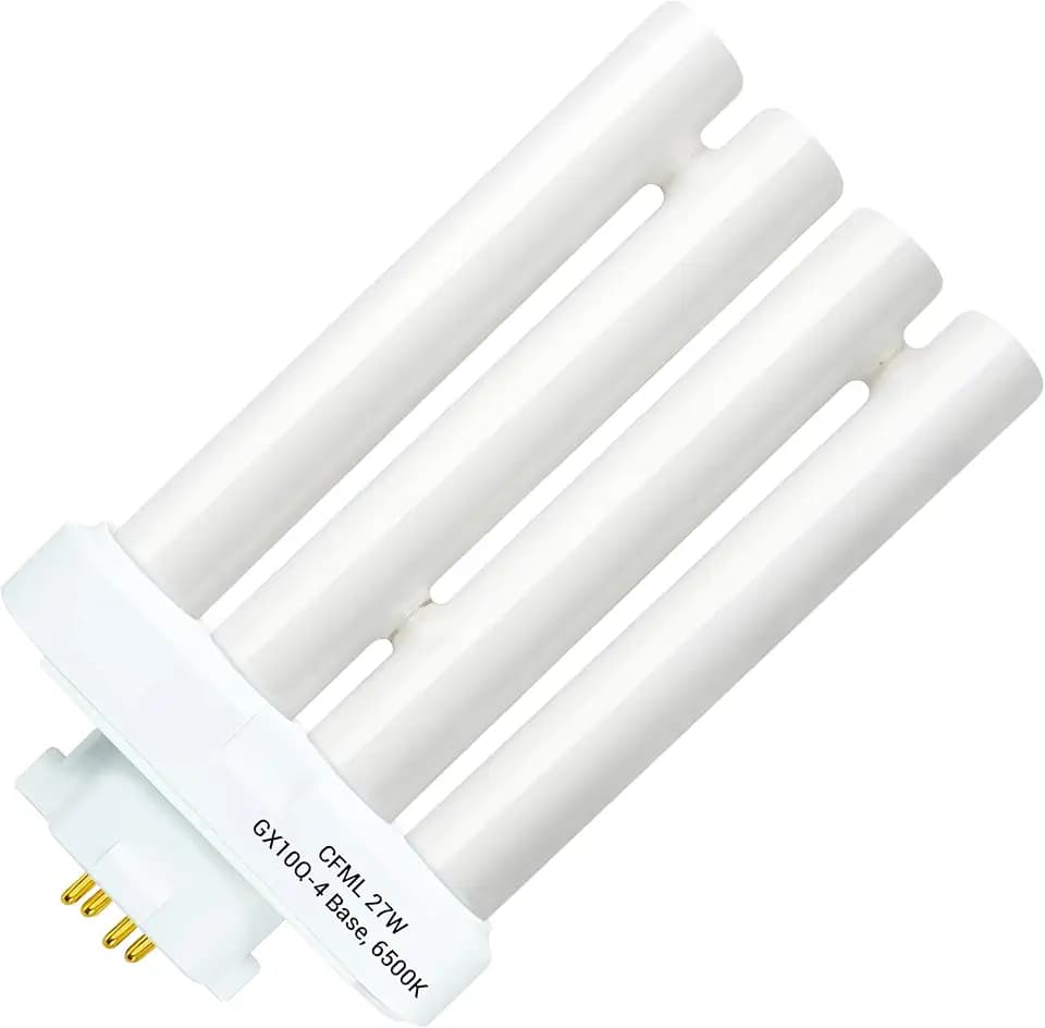 ARSUK 27W 4-Pin GX10Q-4 CFL Bulb, 6500K Daylight | FML27 Lamp Quad Tube 4-Prong Light Bulb Plug-in Compact Fluorescent Light 27 Watt Replacement Lamp for Desk, Office Reading Lamp Bulb