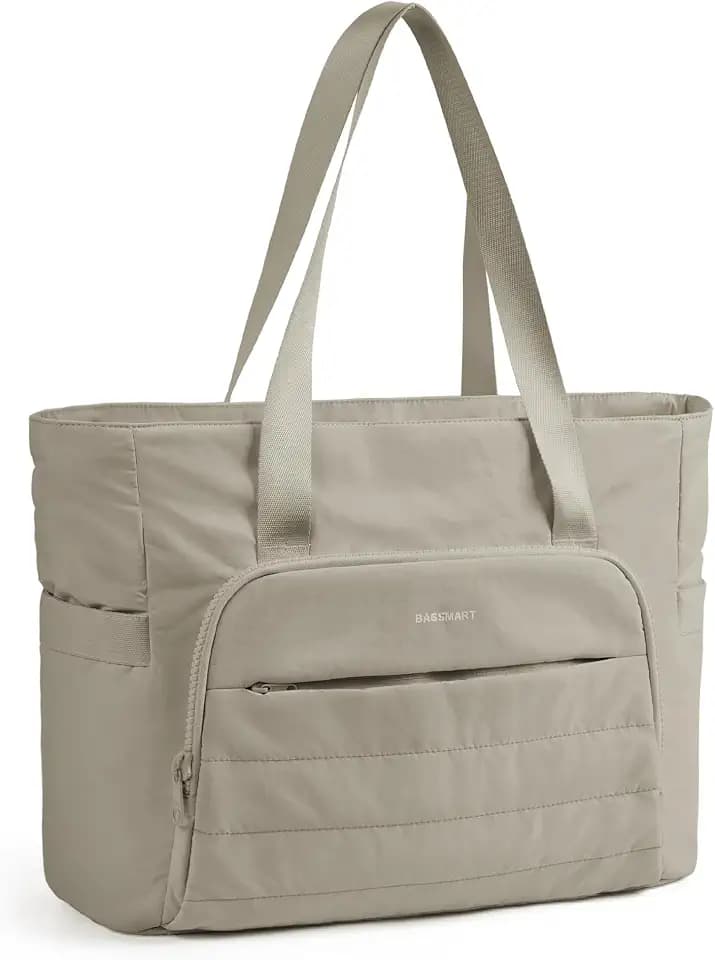 BAGSMART Tote Bag for Women, Lightweight Tote Bag with Yoga Mat Strap