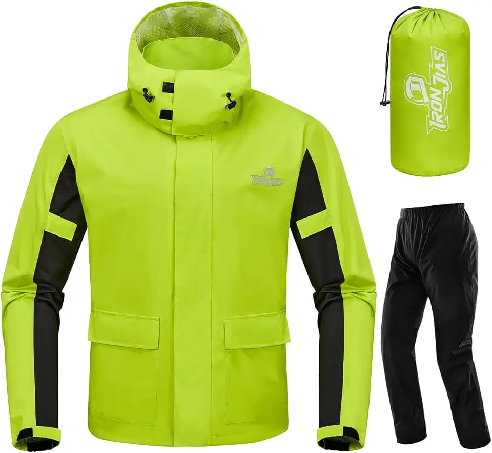IRON JIA'S Motorcycle Rain Gear for Men & Women, Waterproof Rain Suit