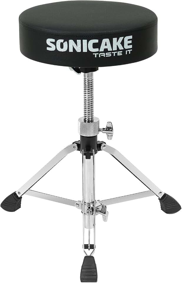 SONICAKE Schlagzeughocker Höhenverstellbar von 43-60cm Drumhocker faltbar