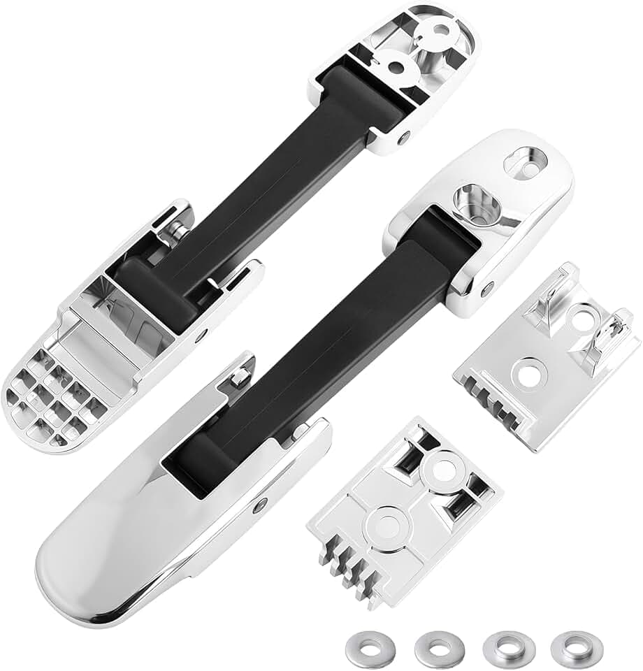 2Pcs Chrome Hood Latch Kit, Heavy Duty Hood Latches, FIt for Kenworth T170 T270 T300 T370 T440 T470 T660, FIt for Peterbilt 325 335 337 340 348 384 386, Mack CH, Blue Bird OE# 315-5502 315-5503