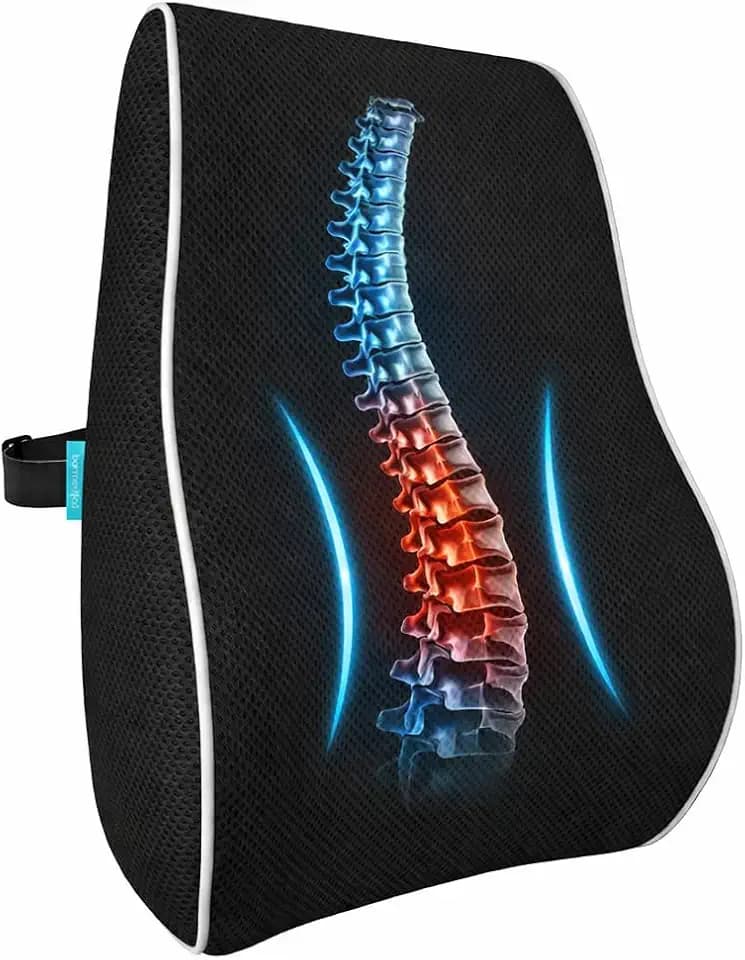 bonmedico Bürostuhlkissen- Ergonomische Rückenstütze, Standard, Schwarz
