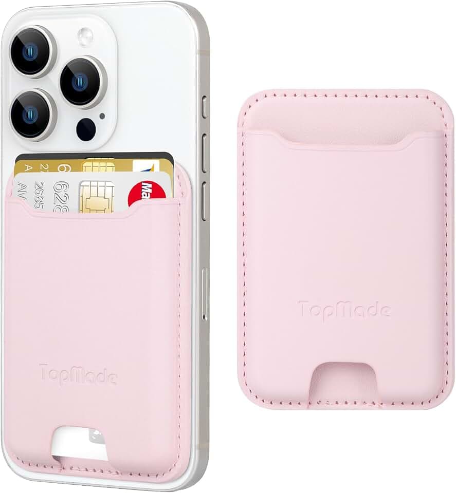 Phone Card Holder, Premium Leather Phone Wallet Stick on, Fit 4 Cards