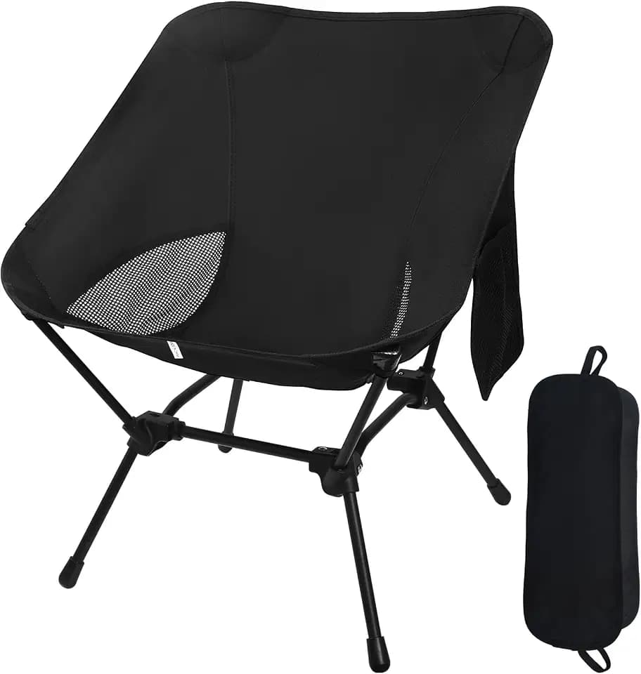 Campingstuhl Faltbar, Ultraleicht Kleiner Faltstuhl, Verstellbare Höhe, Mit Seitentaschen, Campingstuhl Kleines Packmaß Für Picknick Angeln Garten Wandern Sport Outdoor Rucksackreisen