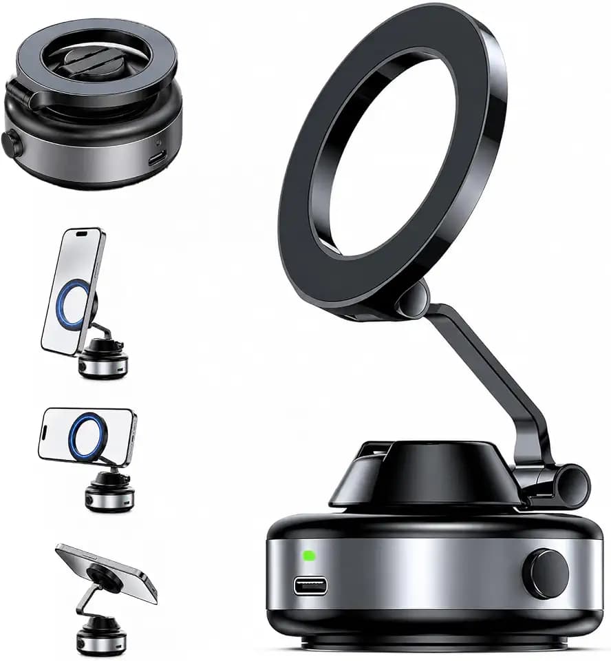 Deedlite Snapmount Handy Halterung Elektrisch – SNAPMOUNT Original mit VACUUMLOCK-Technologie, Selbstansaugende Auto Handyhalterung mit 360° drehbarem Magnethead, MagSafe-Kompatibel