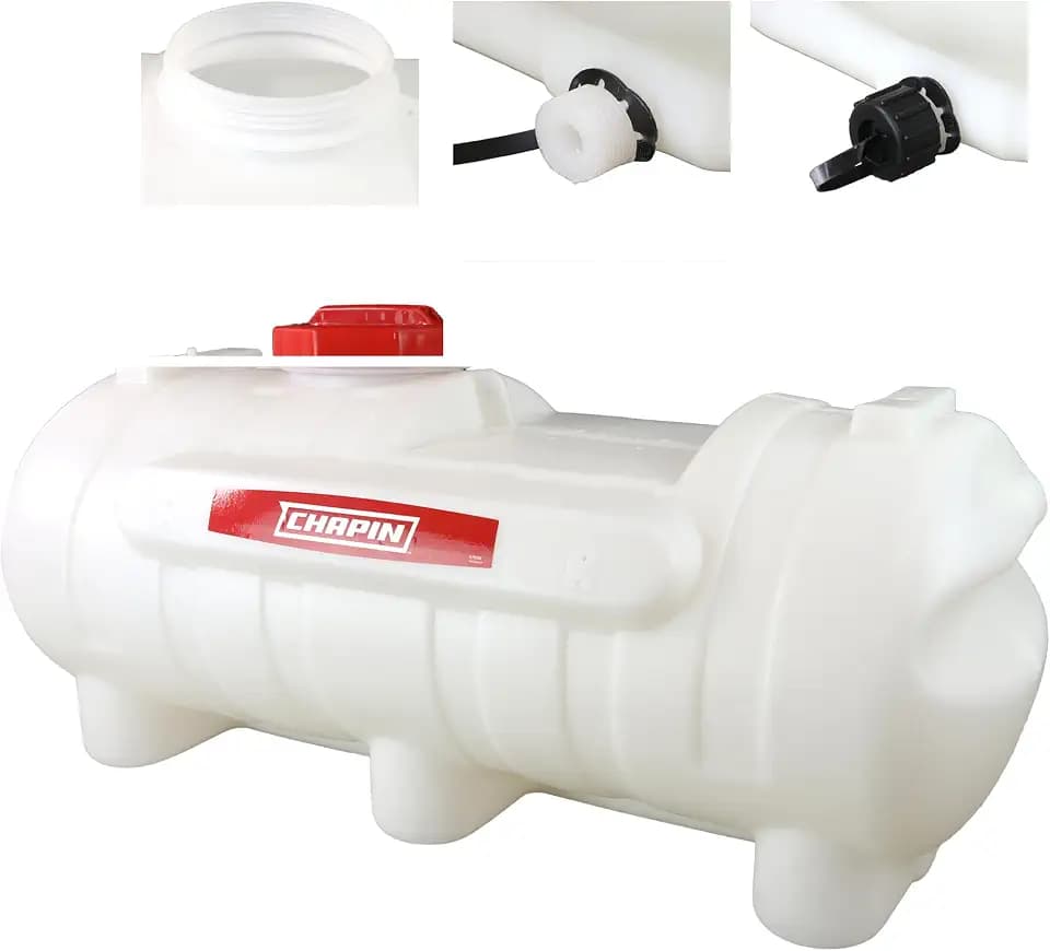 Chapin 97005: 25 Gallon Water Storage Tank, Utility Water Tank, Water Supply, for Farms, Acreage, Gardens, Orchards, Translucent White