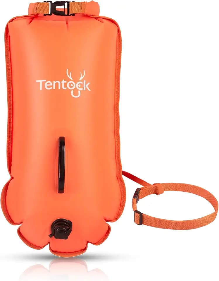 Tentock Schwimmboje Schwimmhilfe Erwachsene Outdoor Wassersport Neu aufgerüstet für 2026 Schwimmen Rettungsring SchwimmgüRtel Tauchboje Schwimmkissen wasserdichte Tasche Beutel Nasstasche/28L(Orange)
