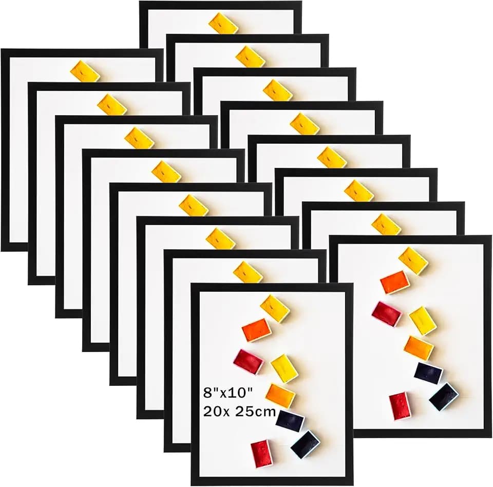 16 Stück Bilderrahmen 20x25 Schwarz, Fotorahmen für 25x20 cm Fotos und Bilder, Wand- und Tischaufstellung, Modern Rahmen für Wohn-, Schlaf- und Büroräume